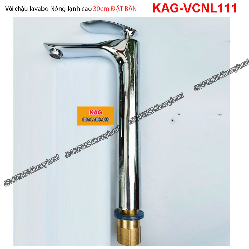 Vòi  lavabo nóng lạnh 30cm ĐẶT BÀN chrome bóng KAG-VCNL111