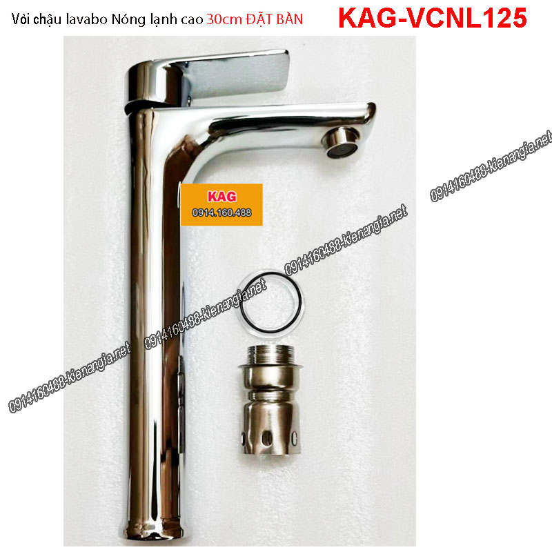 Vòi  lavabo nóng lạnh 30cm ĐẶT BÀN chrome BÓNG KAG-VCNL125