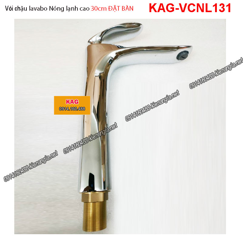Vòi  lavabo nóng lạnh 30cm ĐẶT BÀN Chrome bóng KAG-VCNL131