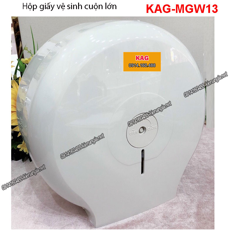 Hộp giấy vệ sinh cuộn lớn màu Trắng đẹp KAG-MGW13