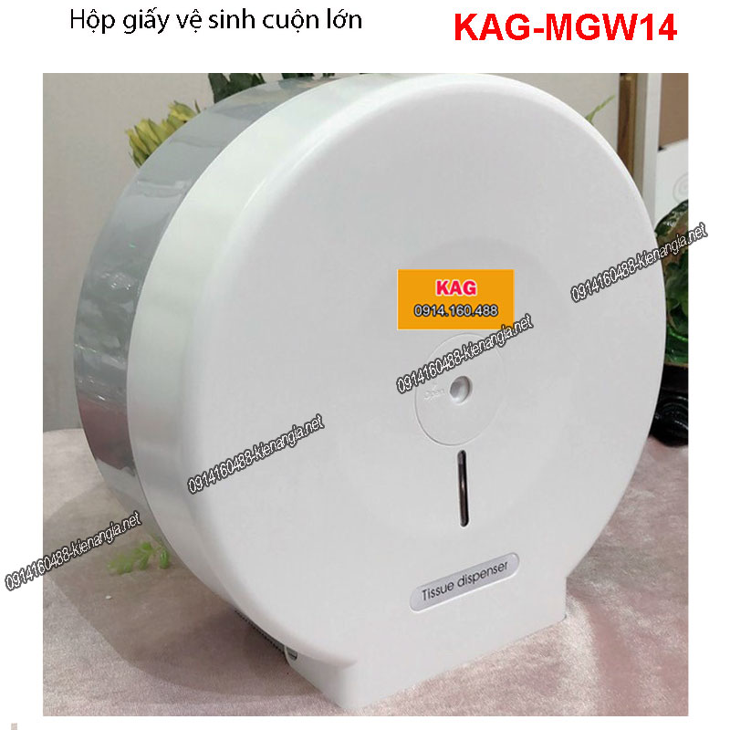 Hộp giấy vệ sinh cuộn lớn màu Trắng đẹp KAG-MGW14