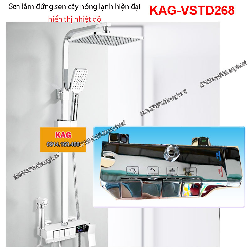 Sen tắm đứng bấm phím hiển thị nhiệt độ KAG-VSTD268