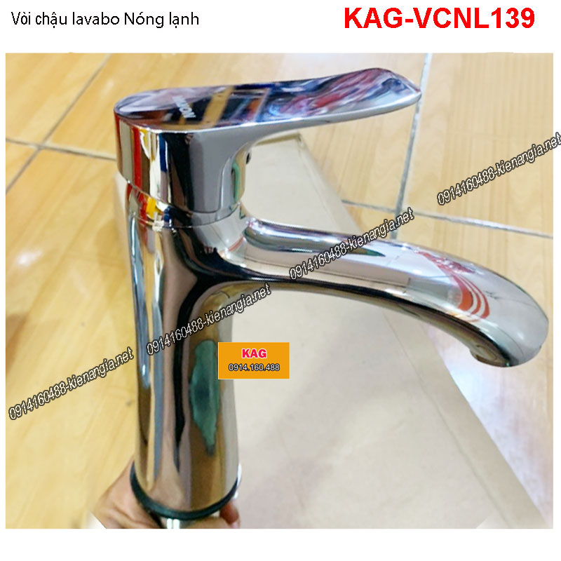 Vòi lavabo nóng lạnh Chrome bóng KAG-VCNL139