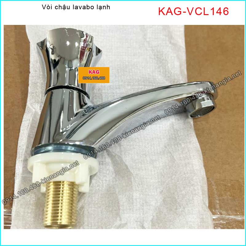 Vòi chậu lavabo lạnh tay vặn Chrome bóng  KAG-VCL146