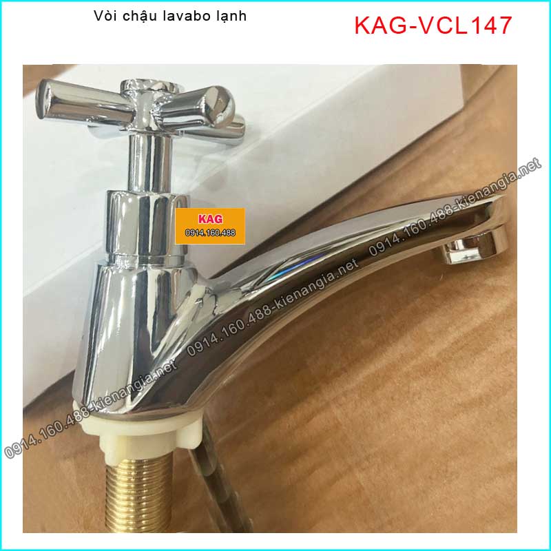 Vòi chậu lavabo lạnh tay vặn Chrome bóng KAG-VCL147