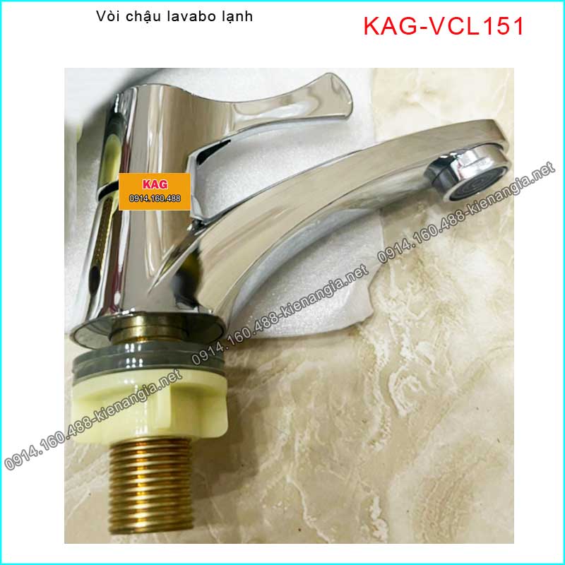 Vòi chậu lavabo lạnh Chrome bóng KAG-VCL151