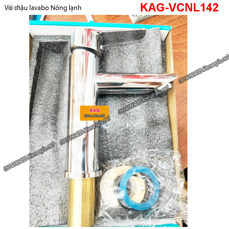Vòi lavabo nóng lạnh 20cm chrome bóng KAG-VCNL142