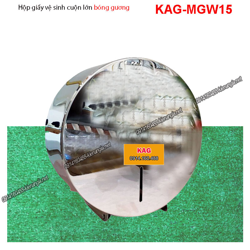 Hộp giấy vệ sinh cuộn lớn inox bóng gương KAG-MGW15