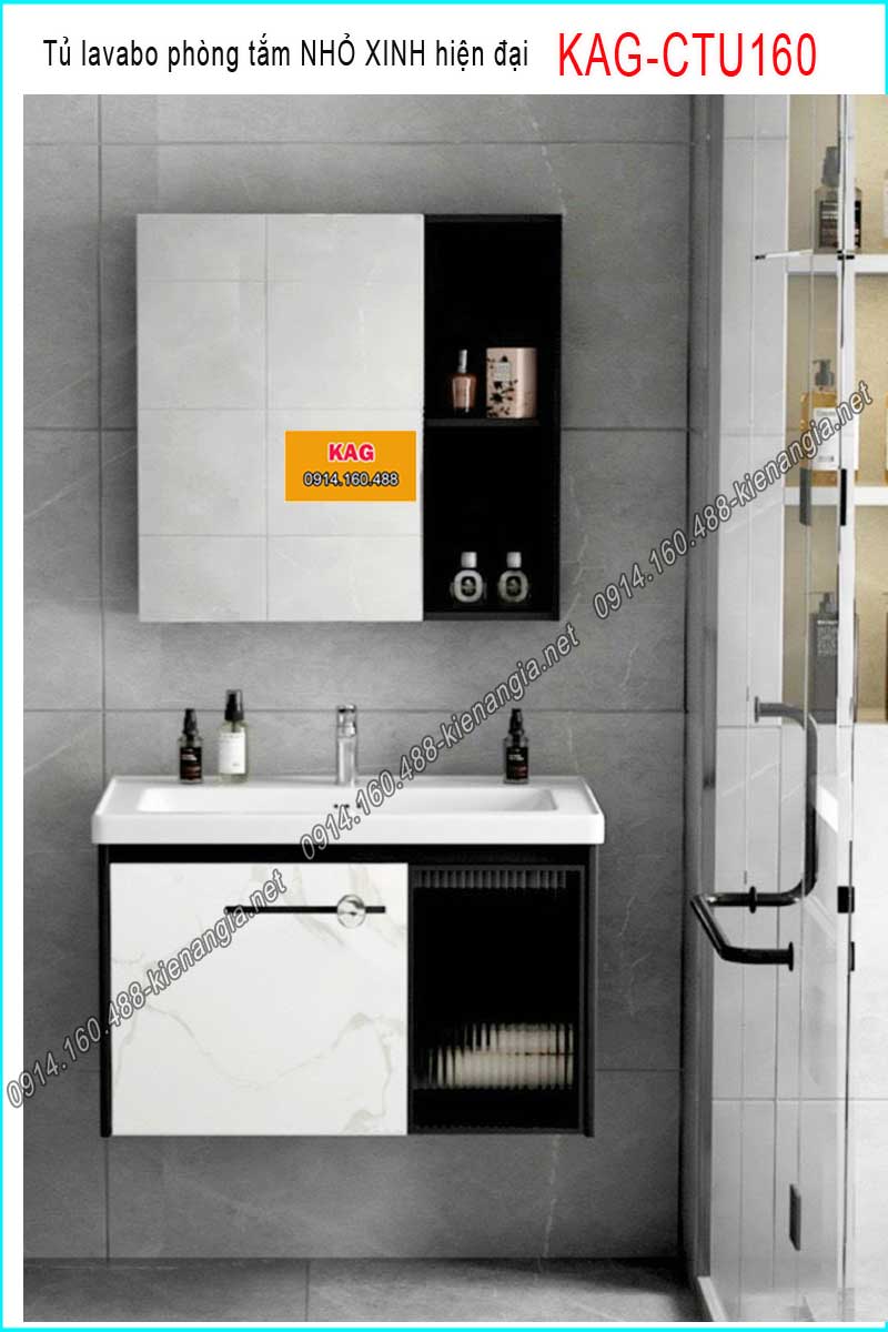 Tủ lavabo phòng tắm nhỏ xinh KAG-CTU160