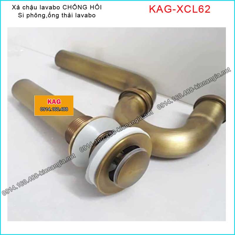 Xả NHẤN cao cấp chậu lavabo Vàng đồng cổ điển KAG-XCL62
