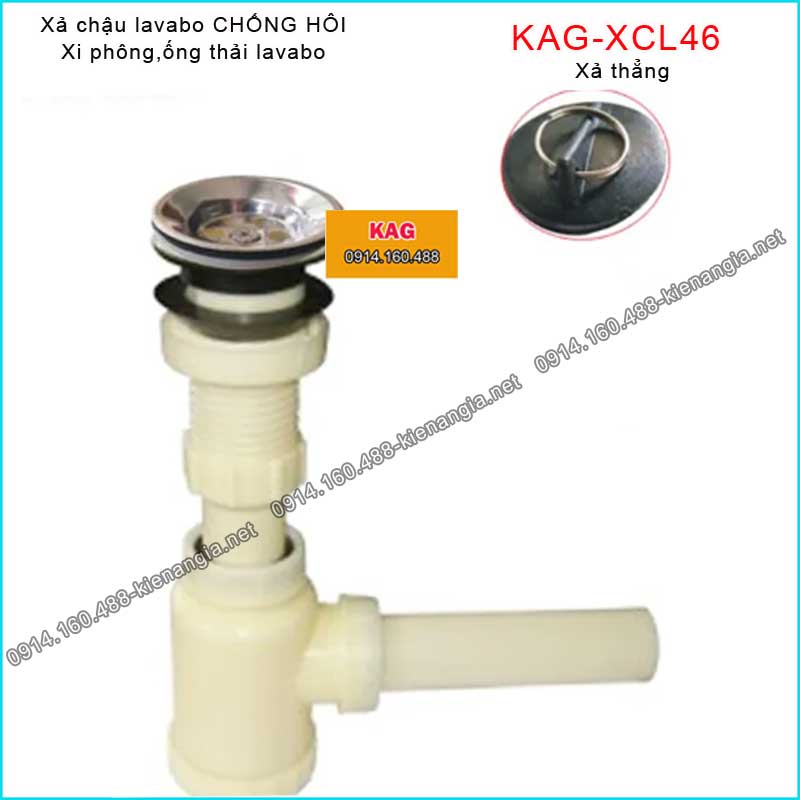Xả thẳng bầu lắng  nhựa chậu lavabo KAG-XCL46