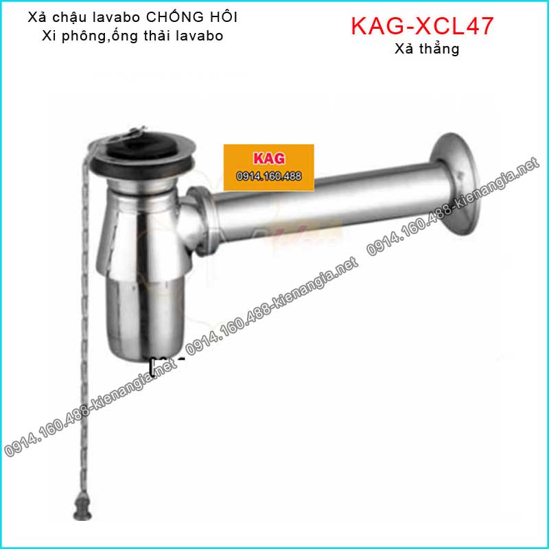 Xả thẳng bầu lắng  inox chậu lavabo KAG-XCL47