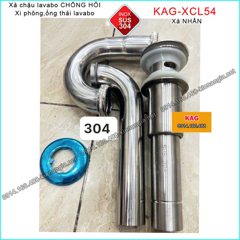 Xả NHẤN chậu lavabo inox sus304 KAG-XCL54