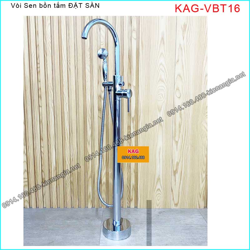 Vòi bồn tắm Đặt sàn Chrome bóng KAG-VBT16