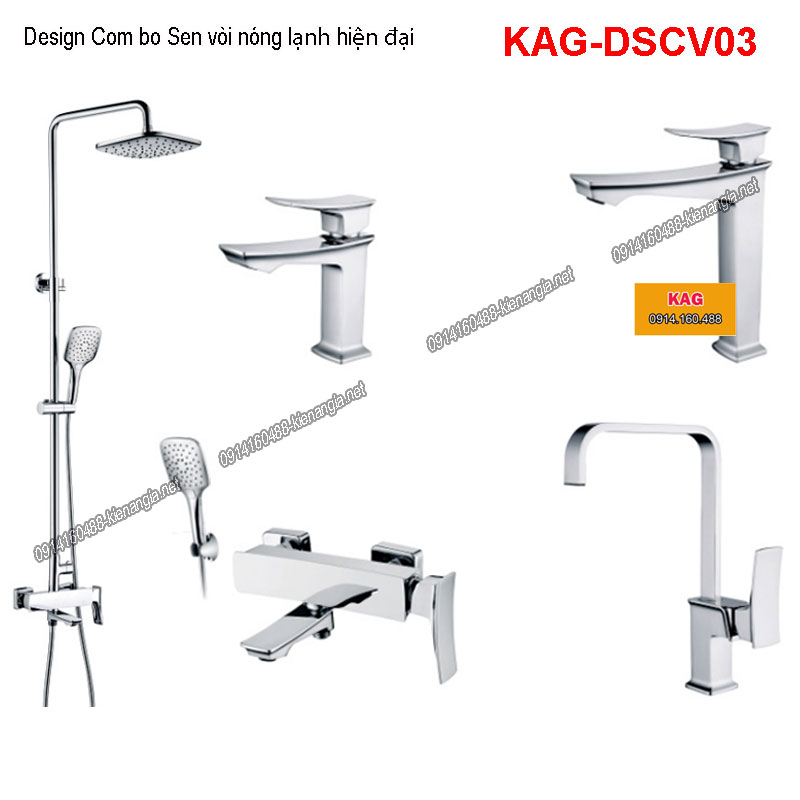 Design Combo Sen vòi nóng lạnh cao cấp KAG-DSCV03