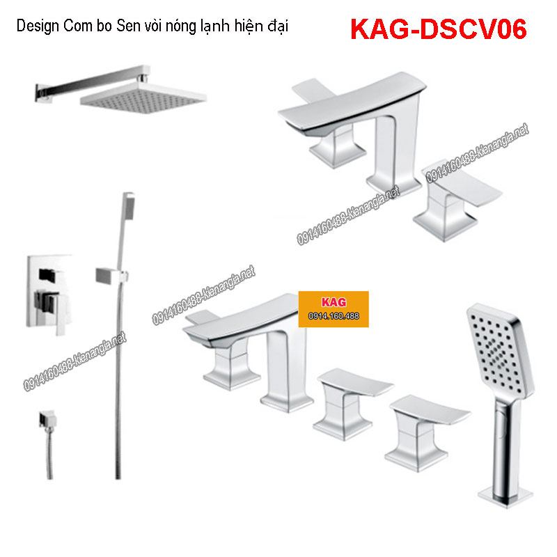 Design Combo Sen vòi bồn tắm  nóng lạnh cao cấpKAG-DSCV06
