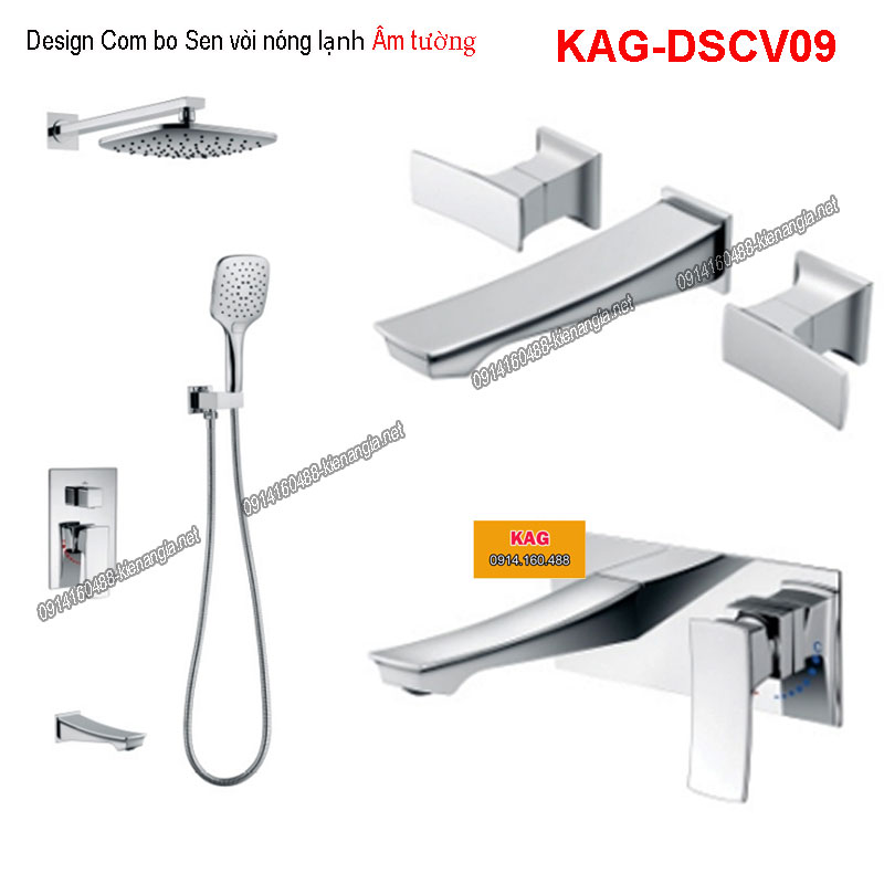Design Combo Sen vòi nóng lạnh Âm tường KAG-DSCV09