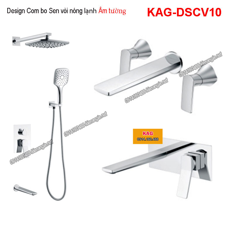 Design Combo Sen vòi nóng lạnh Âm tường KAG-DSCV10