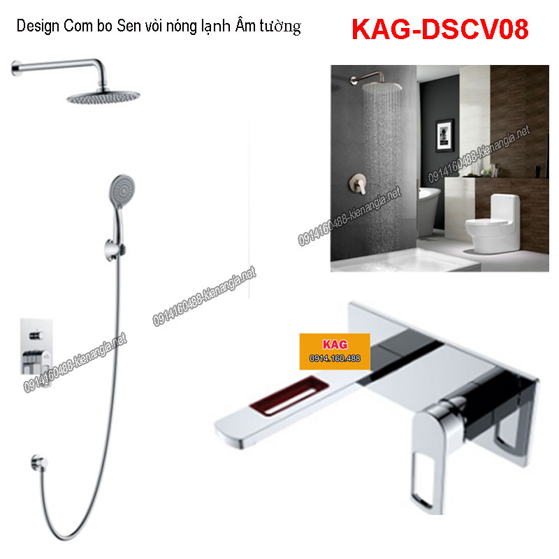 Design Combo Sen vòi nóng lạnh Âm tường KAG-DSCV08