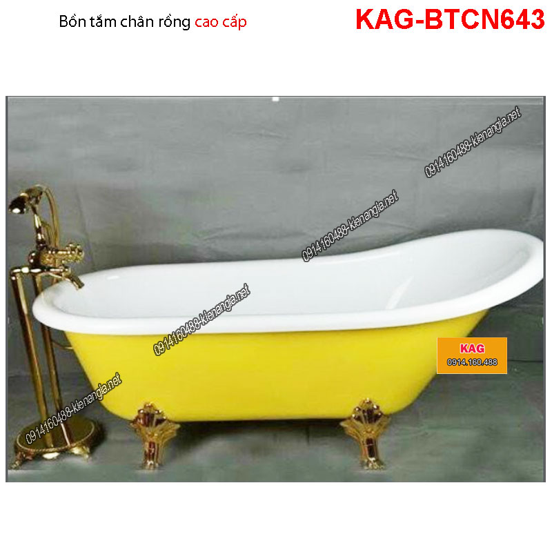 Bồn tắm chân rồng màu vàng KAG-BTCN643