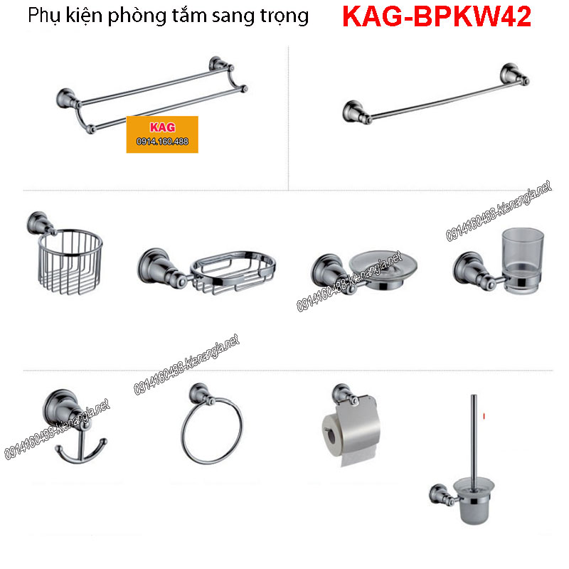Bộ phụ kiện nhà tắm cao cấp KAG-BPKW42
