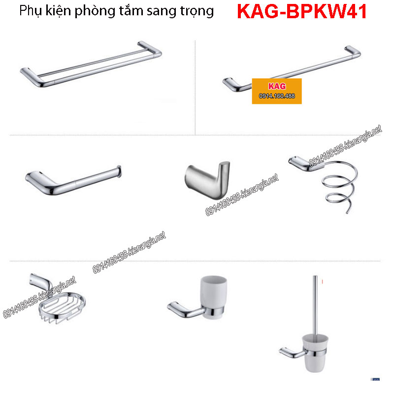 Bộ phụ kiện nhà tắm cao cấp KAG-BPKW41