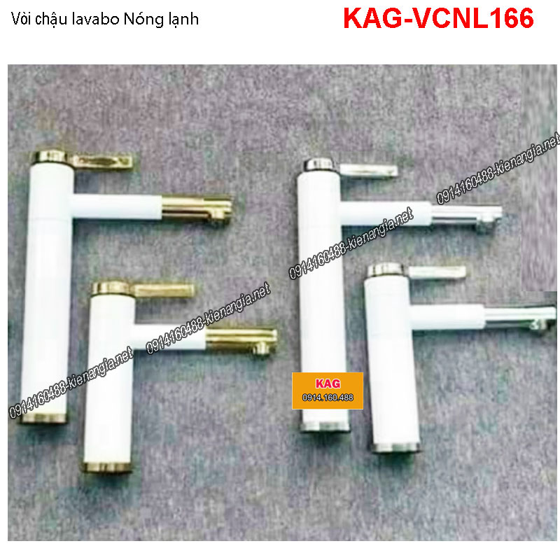 Vòi chậu lavabo Nóng lạnh 20cm-30cm Trắng KAG-VCNL166