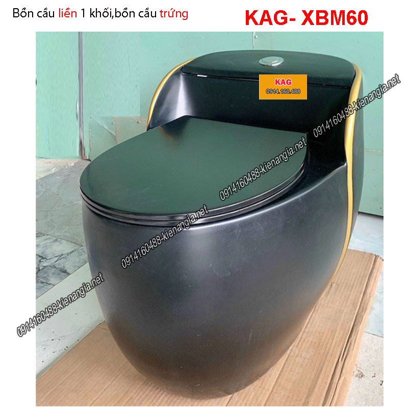Bồn cầu trứng đen viền vàng KAG-XBM60