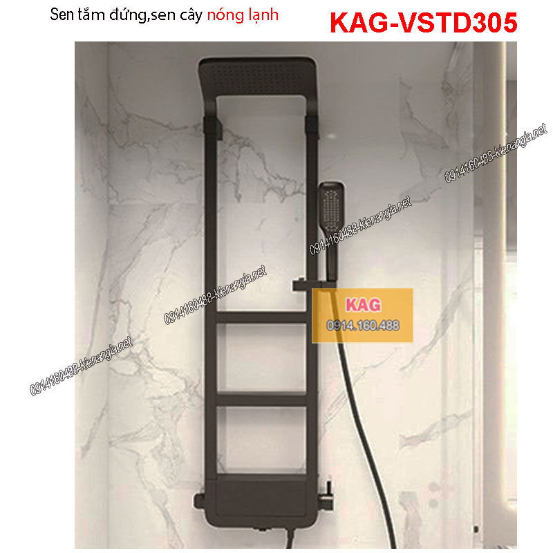 Sen tắm đứng nóng lạnh đa năng kệ phụ kiện XÁM KAG-VSTD305