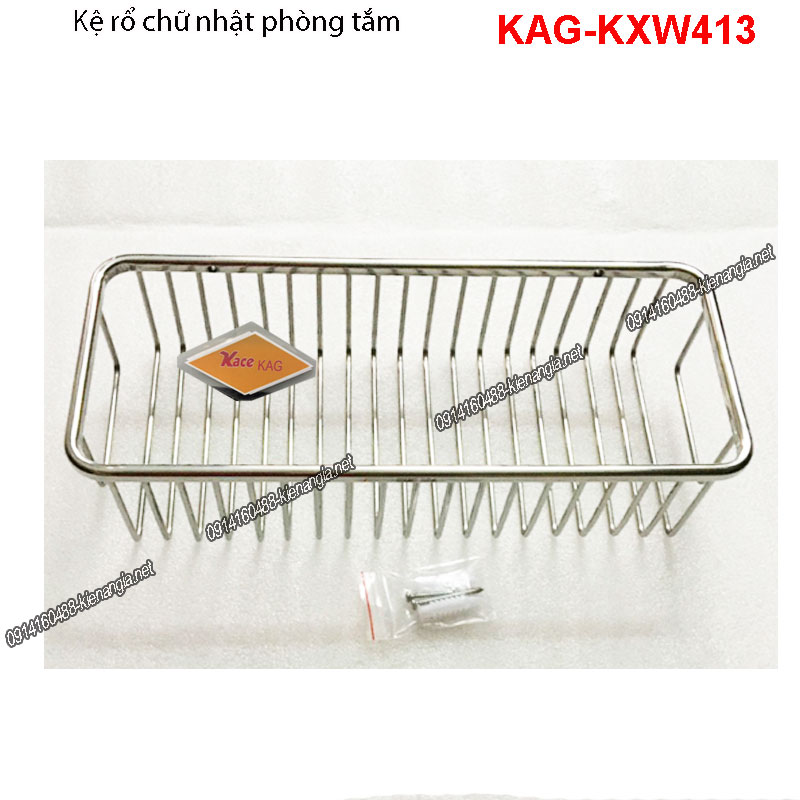 Kệ đựng chai xà bông chữ nhật phòng tắm inox sus304 KAG-KXW413