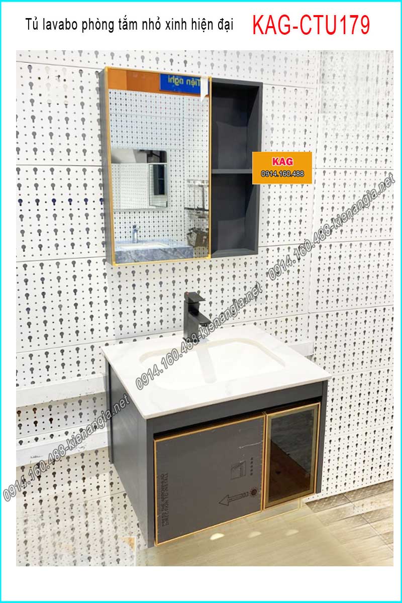 Tủ lavabo bằng nhôm nhỏ xinh phòng tắm hiện đại KAG-CTU179