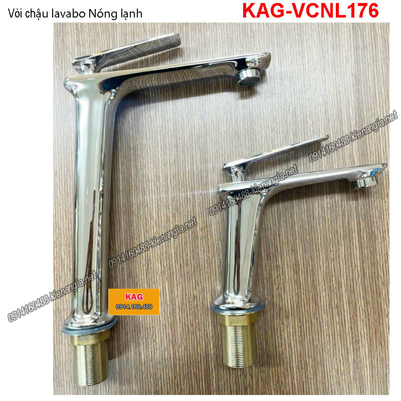 Vòi chậu lavabo nóng lạnh 20-30 cm KAG-VCNL176