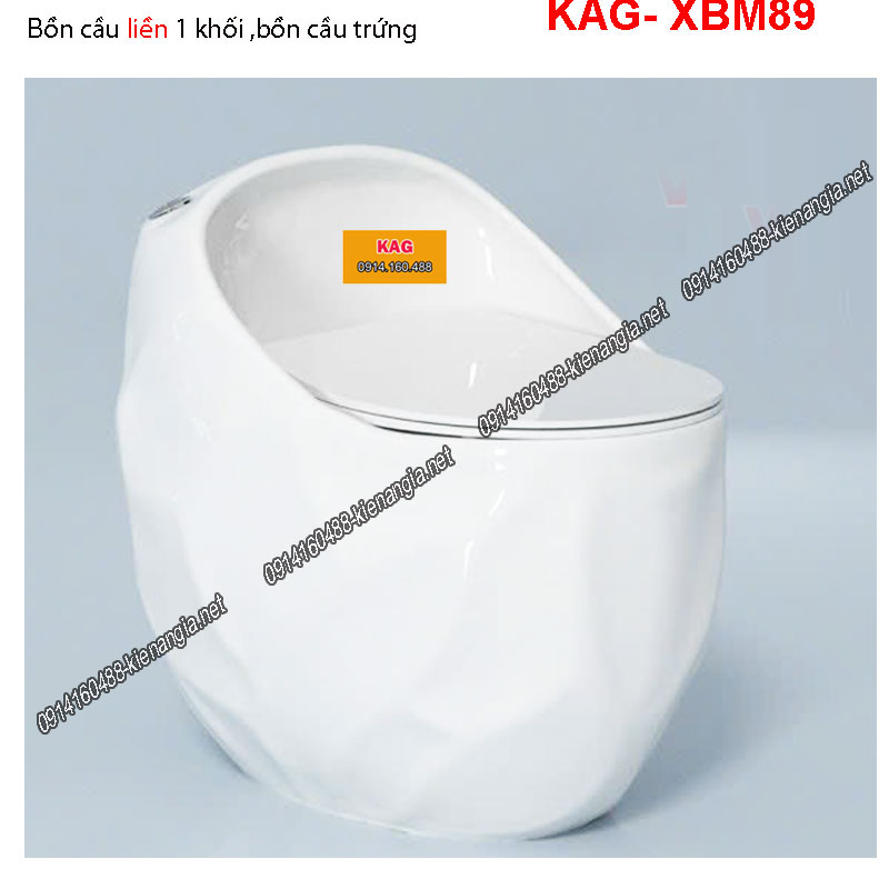 Bồn cầu trứng kim cương màu trắng cao cấp  KAG-XBM89