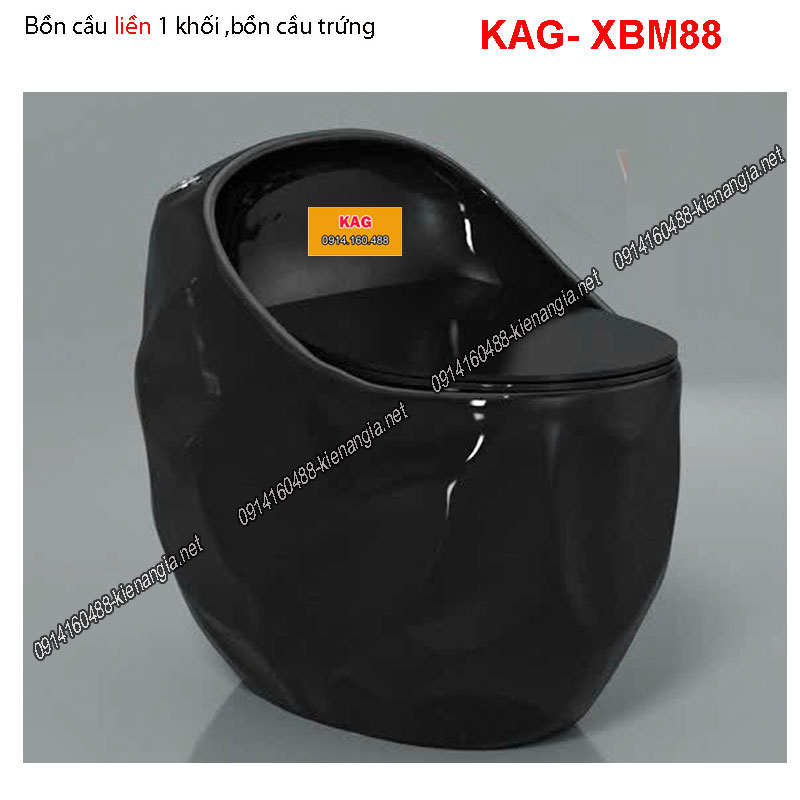 Bồn cầu trứng kim cương màu đen cao cấp KAG-XBM88
