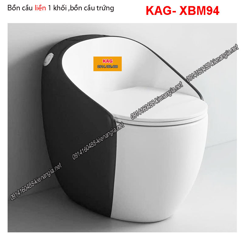 Bồn cầu trứng trắng đen KAG-XBM94