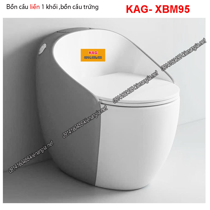 Bồn cầu trứng trắng xám KAG-XBM95