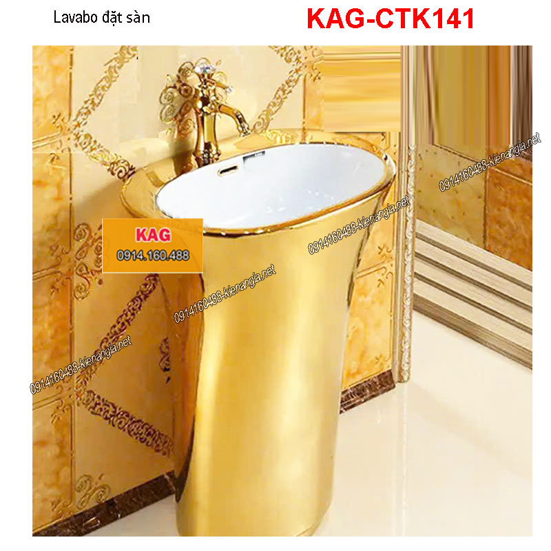 Chậu lavabo Đặt sàn vàng  KAG-CTK141