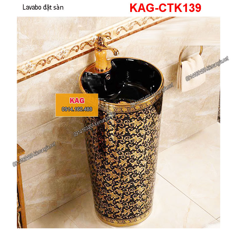 Chậu lavabo Đặt sàn hoa văn KAG-CTK139