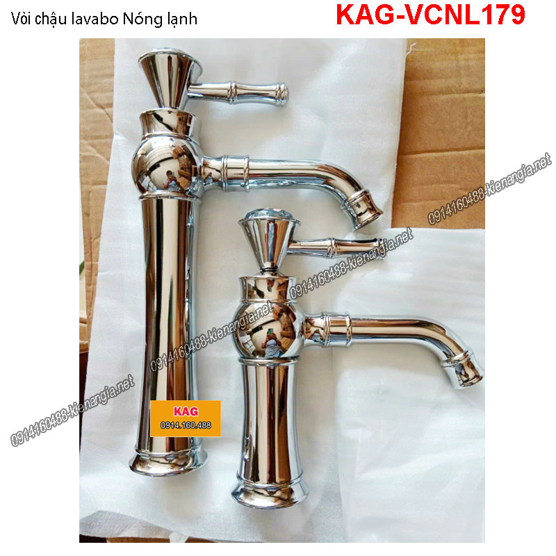 Vòi chậu lavabo nóng lạnh cao 20cm-30cm KAG-VCNL179