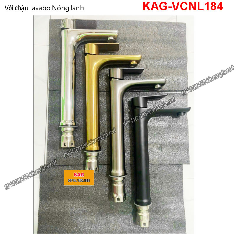 Vòi chậu lavabo nóng lạnh cao 30cm KAG-VCNL184