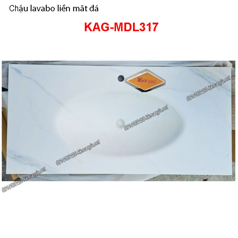 Chậu lavabo tràn viền mặt đá KAG-MDL317