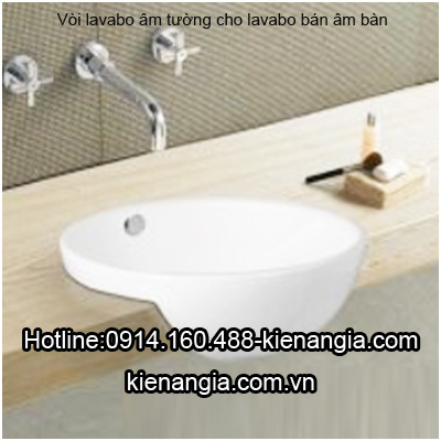 Vòi lavabo nóng lạnh âm tường lắp phía trên lavabo treo tường,lavabo âm bàn,lavavo bán âm bàn KAG