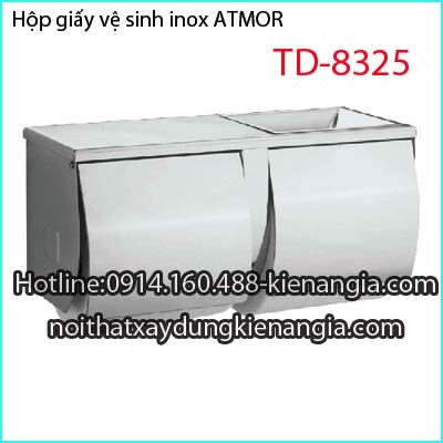 Hộp giấy vệ sinh inox304 ATMOR TD 8325W