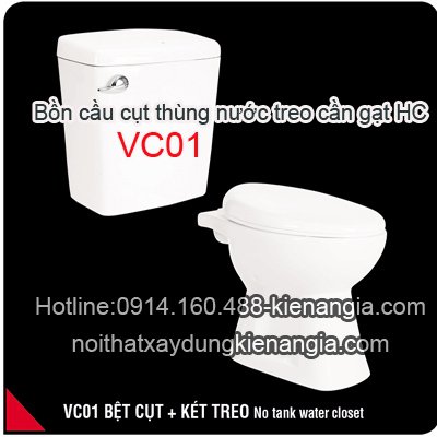 Bồn cầu cụt thùng nước treo tay gạt HC-VC01