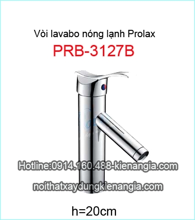 Vòi lavabo nóng lạnh Thái Lan Prolax PRB3127B cao 20cm tay lượn