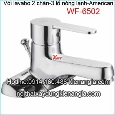 Vòi lavabo 2 chân-vòi 3 lỗ American KAG-WF6502