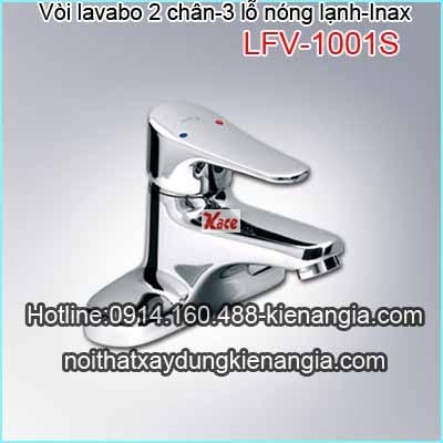 Vòi lavabo 2 chân-vòi 3 lỗ Inax KAG-LFV1001S