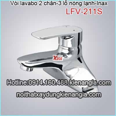Vòi lavabo 2 chân-vòi 3 lỗ Inax KAG-LFV211S