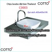 Chậu lavabo đặt bàn Thái Lan Cotto C0003