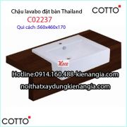 Chậu lavabo đặt bàn Thái Lan Cotto C02237